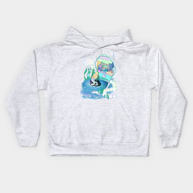 Mermaid Pocket Kids Hoodie by paintdust